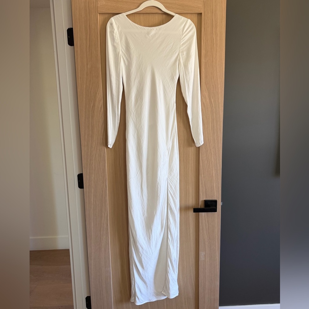 Bardot White Long Sleeve Maxi Dress